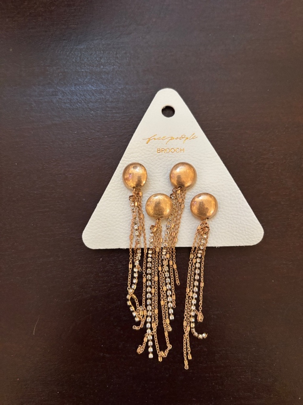 Free People Gold Dangle Chain brooch